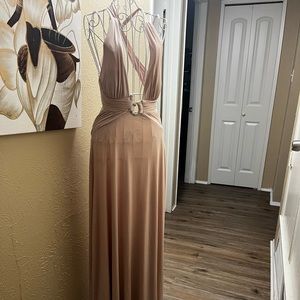 Nightway Shimmering rose gold formal full length dress size 8